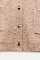 KNIT CARDIGAN WITH GOLDEN BUTTONS