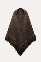 OVERSIZE FRINGED KNIT CAPE