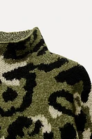 JACQUARD KNIT ANIMAL PATTERN SWEATER