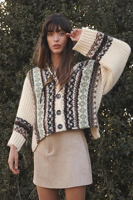 OVERSIZED JACQUARD CARDIGAN