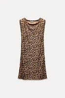 LONG KNITTED TOP WITH ANIMAL PRINT