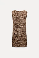 LONG KNITTED TOP WITH ANIMAL PRINT