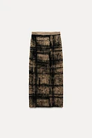 PLAID JACQUARD KNIT SKIRT