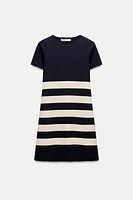 SHORT STRIPED KNIT DRESS