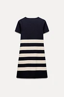 SHORT STRIPED KNIT DRESS