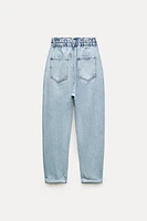 HIGH-WAISTED PAPERBAG BAGGY JEANS Z1975