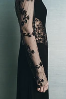 COMBINATION LACE DRESS WITH BEADING