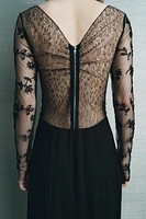 COMBINATION LACE DRESS WITH BEADING