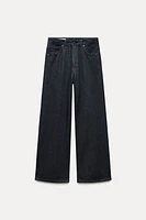 SHIMMERY TRF HIGH-WAISTED BAGGY JEANS