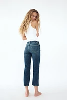 TRF MID-RISE SLIM FLARE CROPPED JEANS