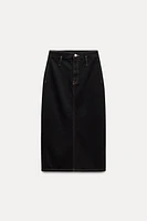 TRF DENIM TOPSTITCHING SKIRT