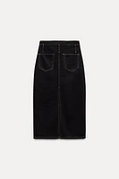 TRF DENIM TOPSTITCHING SKIRT