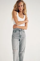 TRF HIGH RISE WIDE LEG RIPPED JEANS