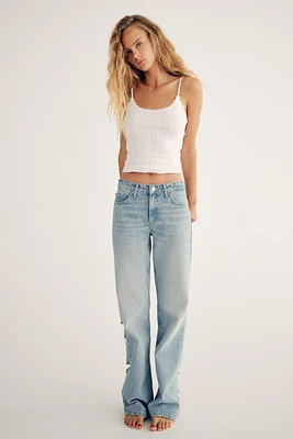 TRF MID-RISE WIDE LEG RIPPED JEANS