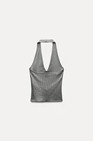 FOIL HALTER TOP