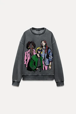 GIRL PRINT SWEATSHIRT