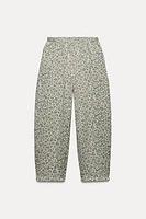 WASHED EFFECT ANIMAL PRINT PANTS