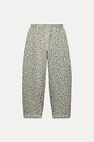 WASHED EFFECT ANIMAL PRINT PANTS