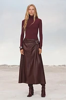 100% LEATHER SKIRT WITH BUCKLE LIMITED EDITION