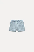 OPENWORK EMBROIDERY DENIM SHORTS Z1975