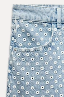 OPENWORK EMBROIDERY DENIM SHORTS Z1975