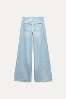 EMBROIDERED Z1975 WIDE LEG JEANS WITH A HIGH WAIST