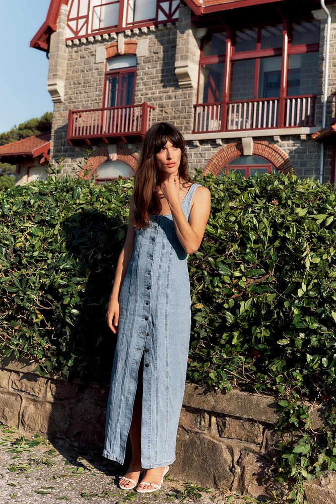 Z1975 BUTTONED DENIM MIDI DRESS