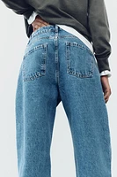 Z1975 MID RISE RIPPED CUT OUT STRAIGHT LEG JEANS