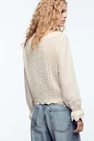 COMBINATION POINTELLE KNIT TOP