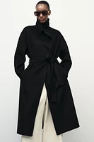 BELTED WOOL BLEND COAT