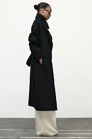 BELTED WOOL BLEND COAT