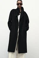 BELTED WOOL BLEND COAT