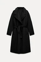 BELTED WOOL BLEND COAT