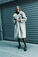 LONG FAUX FUR COAT