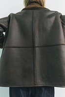 DOUBLE FACED REVERSIBLE FAUX LEATHER COAT