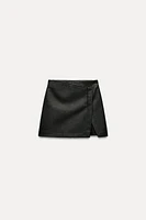 FAUZ LEATHER WRAP SKORT