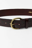 EMBOSSED LEATHER BELT