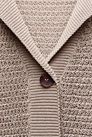 OVERSIZED KNIT POLO CARDIGAN