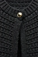 SINGLE BUTTON KNIT CARDIGAN