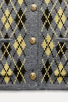 ARGYLE KNIT CARDIGAN