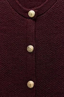 GOLDEN BUTTON KNIT CARDIGAN