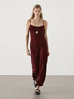 Strappy midi slip dress