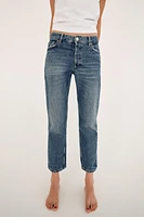 TRF LOW RISE STRAIGHT CUT CROPPED JEANS