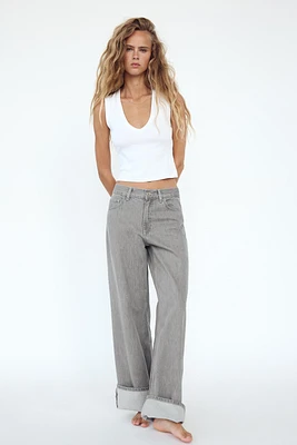 TRF HIGH RISE WIDE LEG BELT LOOP JEANS