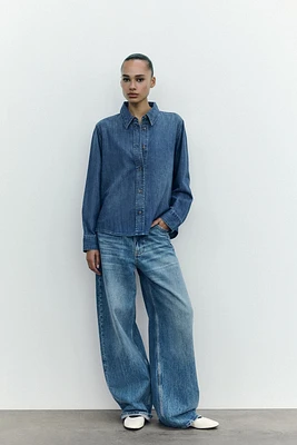 OVERSIZE TRF RELAXED JEANS WITH A MID WAIST