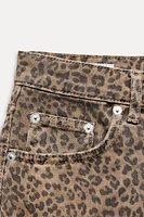 ANIMAL PRINT TRF DENIM SKIRT