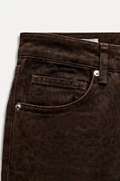 SLOUCHY TRF ANIMAL PRINT JEANS WITH A MID WAIST