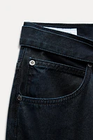 TRF BELTED DENIM PANTS