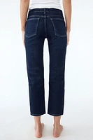 FLARED MID WAIST SLIM CROP JEANS