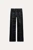 FLOCKED ANIMAL PRINT TRF JEANS WITH A MID WAIST